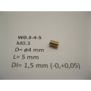 Schnecke Messing M0.3 D=ø4 L=5 DI=1.5 mm