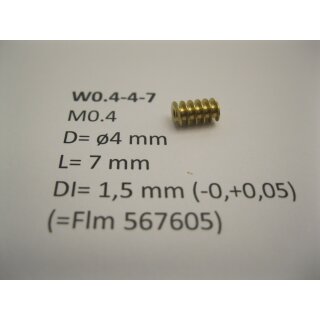 Schnecke Messing M0.4 D=ø4 L=7 DI=1.5 mm